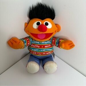 1995 TYCO Sesame Street Ernie Doll (plush) bilingual speaking